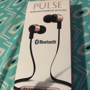 Pulse Rose Gold and Black Wireless Bluetooth Earbuds with Mic